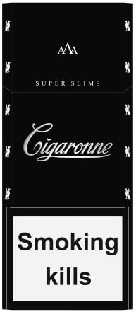 Сигареты Cigaronne Black Super Slims  МРЦ320  